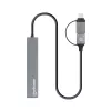 Manhattan USB-C i USB-A Combo Dock/Hub, Porty (4): USB-A (x4), 5 Gb/s (USB 3.2 Gen1, znany jako USB 3.0), zasilany przez USB (nie wymaga zewnętrznego zasilacza), kabel 25 cm