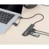 Manhattan USB-C i USB-A Combo Dock/Hub, Porty (4): USB-A (x4), 5 Gb/s (USB 3.2 Gen1, znany jako USB 3.0), zasilany przez USB (nie wymaga zewnętrznego zasilacza), kabel 25 cm