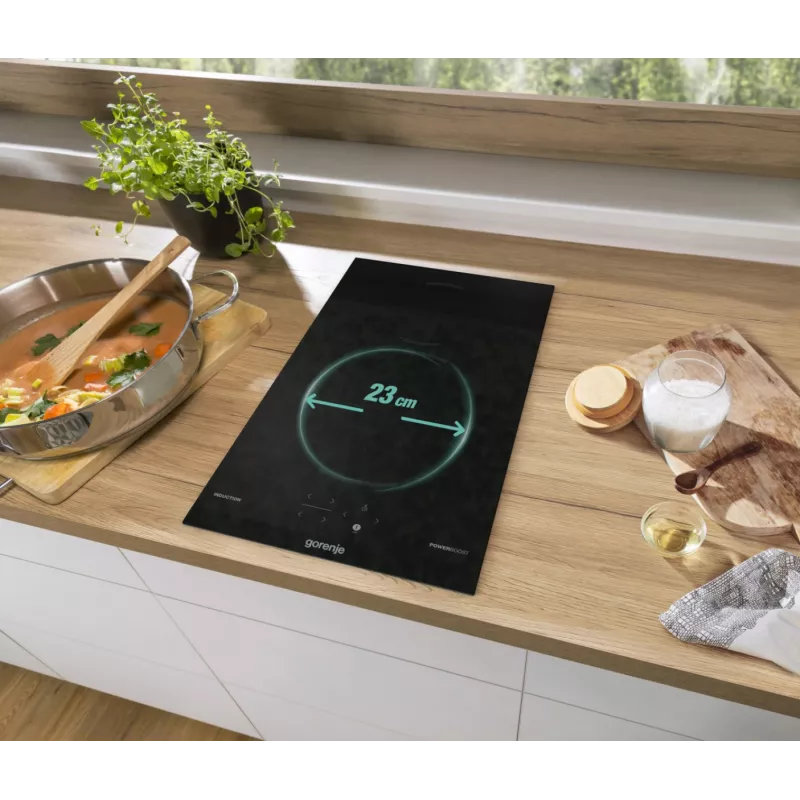 Gorenje Płyta indukcyjna GI3201BC, Czarny, Do zabudowy, 30 cm, Płyta indukcyjna strefowa, Ceramika szklana, 2 stref(y)