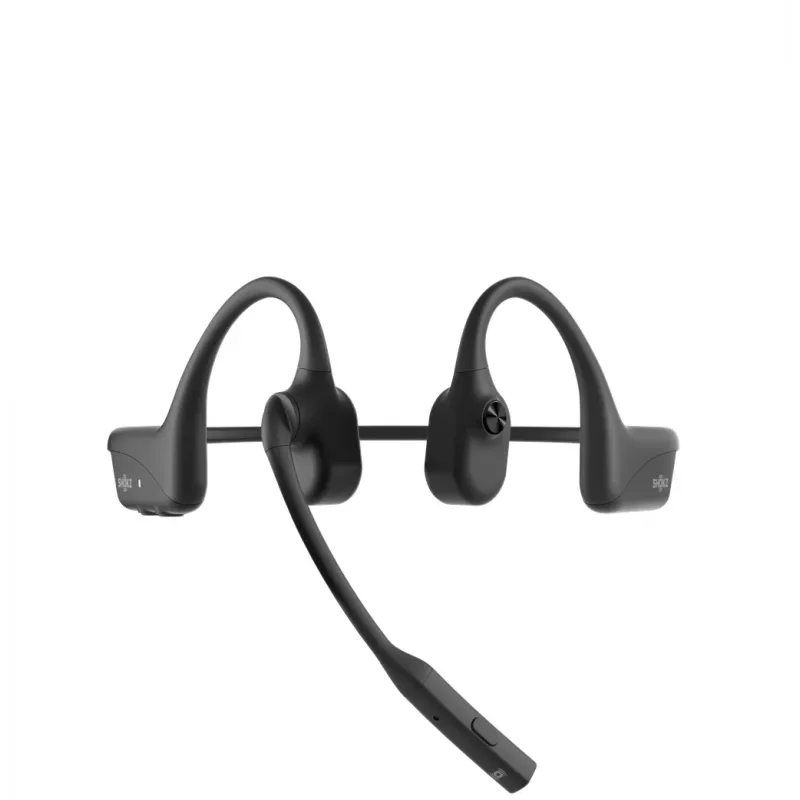 SHOKZ OpenComm2 2025 Upgrade Bezprzewodowy Bluetooth zestaw słuchawkowy z przewodnictwem kostnym do wideokonferencji z portem ładowania USB-C | 16 godz. czasu rozmów, 29 m zasięgu bezprzewodowego, 1 godz. ładowania | Zawiera mikrofon na wysięgniku z redukcją szumów, czarny