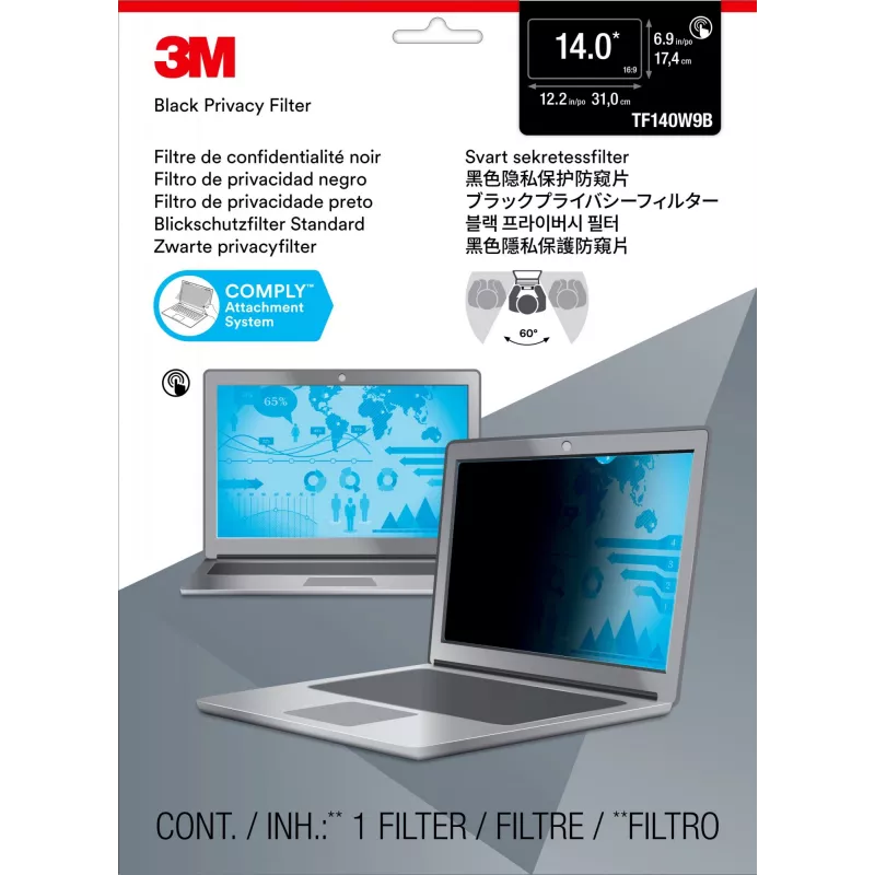 3M 7100194175 filtr prywatności do wyświetlacza 39,6 cm (15,6 cala) Laptop Bezramkowy filtr prywatności do wyświetlacza
