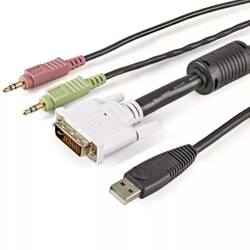 StarTech.com 6 ft 4-w-1 kabel KVM USB DVI z audio i mikrofonem