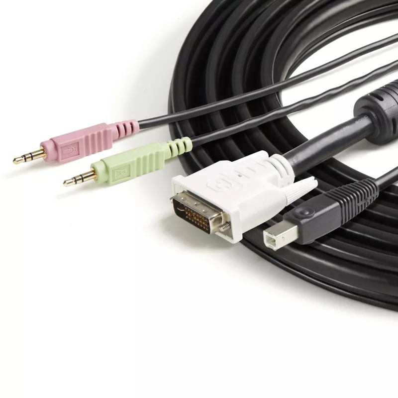 StarTech.com 6 ft 4-w-1 kabel KVM USB DVI z audio i mikrofonem