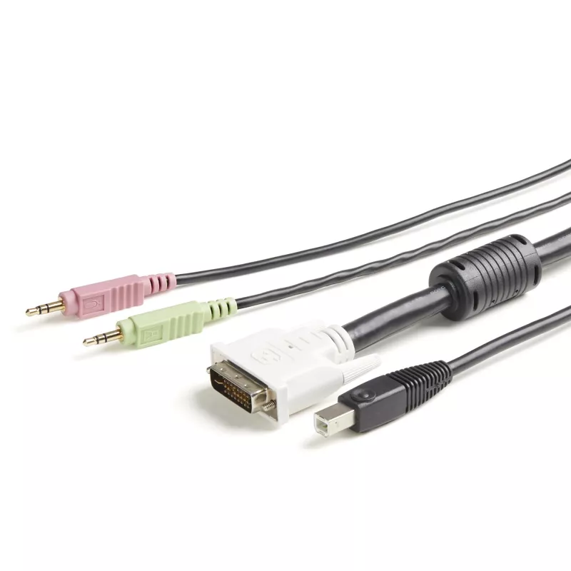 StarTech.com 6 ft 4-w-1 kabel KVM USB DVI z audio i mikrofonem