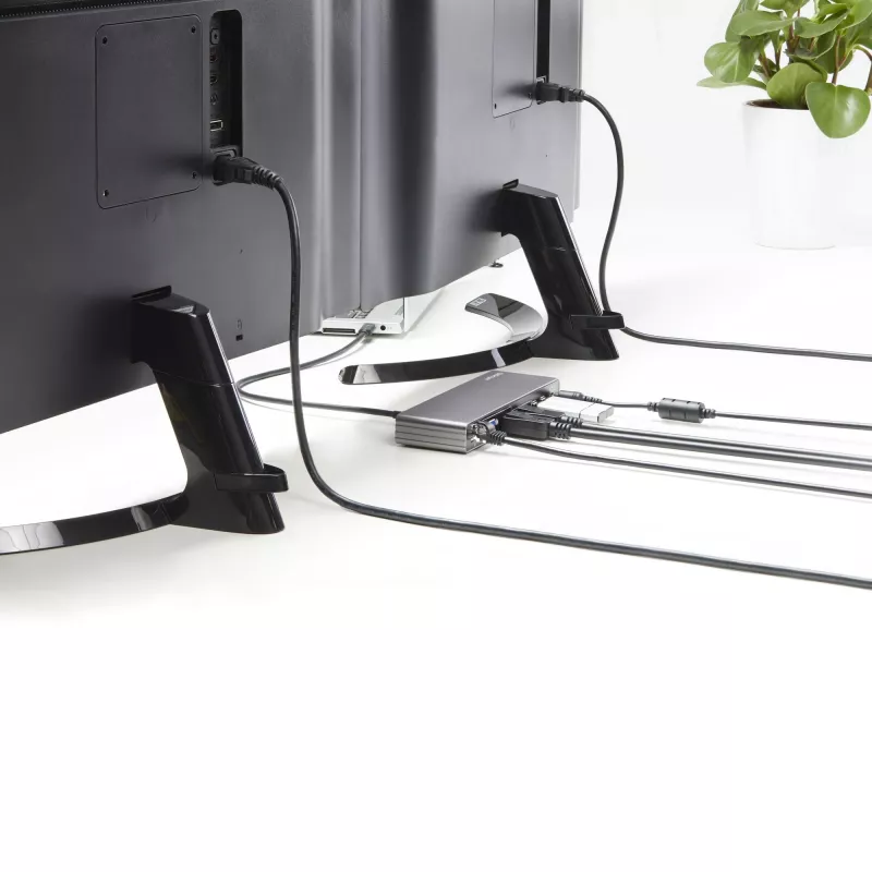 StarTech.com Stacja dokująca Thunderbolt 3 - Podwójny monitor 4K 60 Hz - Stacja dokująca do laptopa TB3 z DisplayPort, HDMI i VGA 1080p - Zasilanie i ładowanie 85 W - 2x USB-A, Ethernet - Mac i Windows
