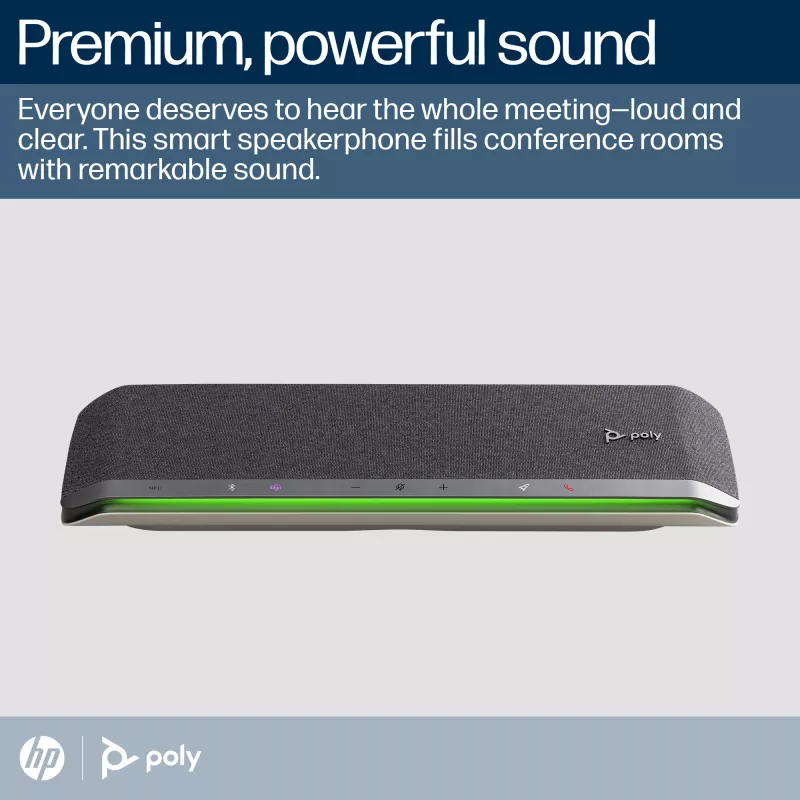 HP Poly Sync 60 Microsoft Teams Certified Speakerphone, srebrny, RoHS, Federal Communications Commission (FCC), CE, 37 mm, 116 mm, 394 mm, 1 kg