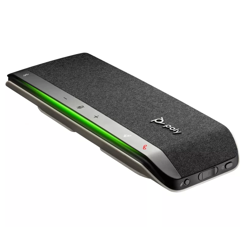 HP Poly Sync 40 USB-A USB-C Głośnik konferencyjny, srebrny, Windows 10, Windows 11, MacOS, 30 h, RoHS, Federal Communications Commission (FCC), CE, 38 mm