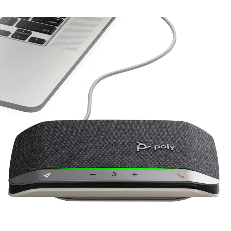 HP Poly Sync 20 USB-A Głośnik telefoniczny, PC, Srebrny, 0,715 m, IP64, Windows 10, Windows 11, MacOS