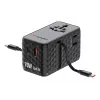 Verbatim Charge 'n' Travel 70W 2C chowany uniwersalny adapter podróżny, czarny
