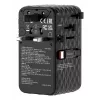 Verbatim Charge 'n' Travel 70W 2C chowany uniwersalny adapter podróżny, czarny