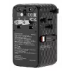 Verbatim Charge 'n' Travel 70W 2C chowany uniwersalny adapter podróżny, czarny