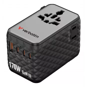 Verbatim Charge 'n' Travel 170W Uniwersalny adapter podróżny Czarny