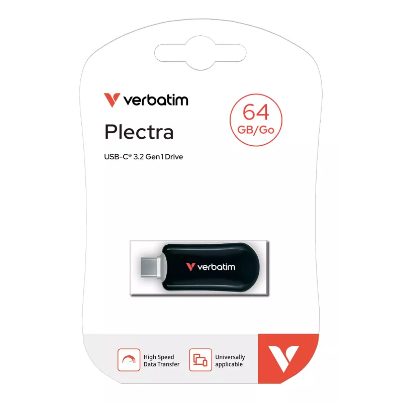 Pendrive Verbatim Plectra USB-C Czarny 64GB