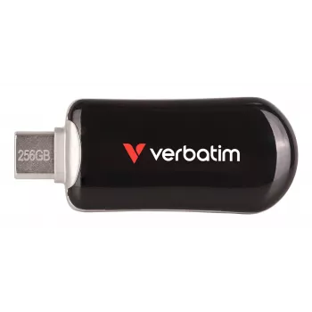 Verbatim Plectra USB-C Flash Drive Czarny 256GB, 256 GB, USB Typu-C, 3.2 Gen 1 (3.1 Gen 1), 100 MB/s, Bez nasadki, Czarny