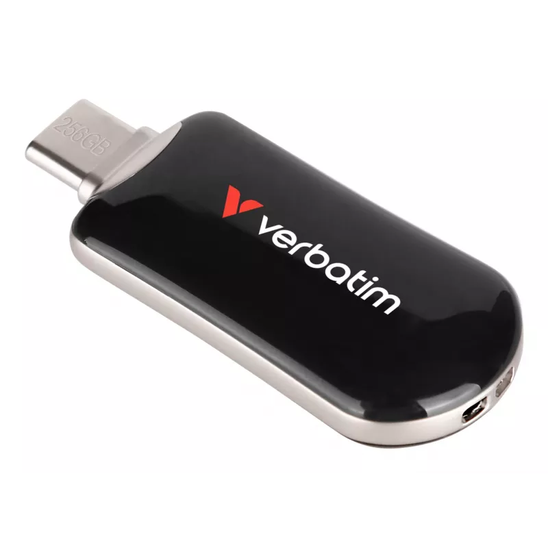 Verbatim Plectra USB-C Flash Drive Czarny 256GB, 256 GB, USB Typu-C, 3.2 Gen 1 (3.1 Gen 1), 100 MB/s, Bez nasadki, Czarny