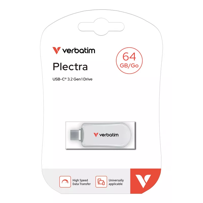 Pamięć USB Verbatim Plectra USB-C, biała, 64 GB