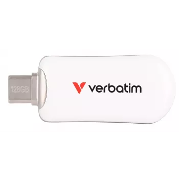 Verbatim Plectra USB-C Flash Drive biały 128GB, 128 GB, USB Type-C, 3.2 Gen 1 (3.1 Gen 1), 100 MB/s, Capless, biały
