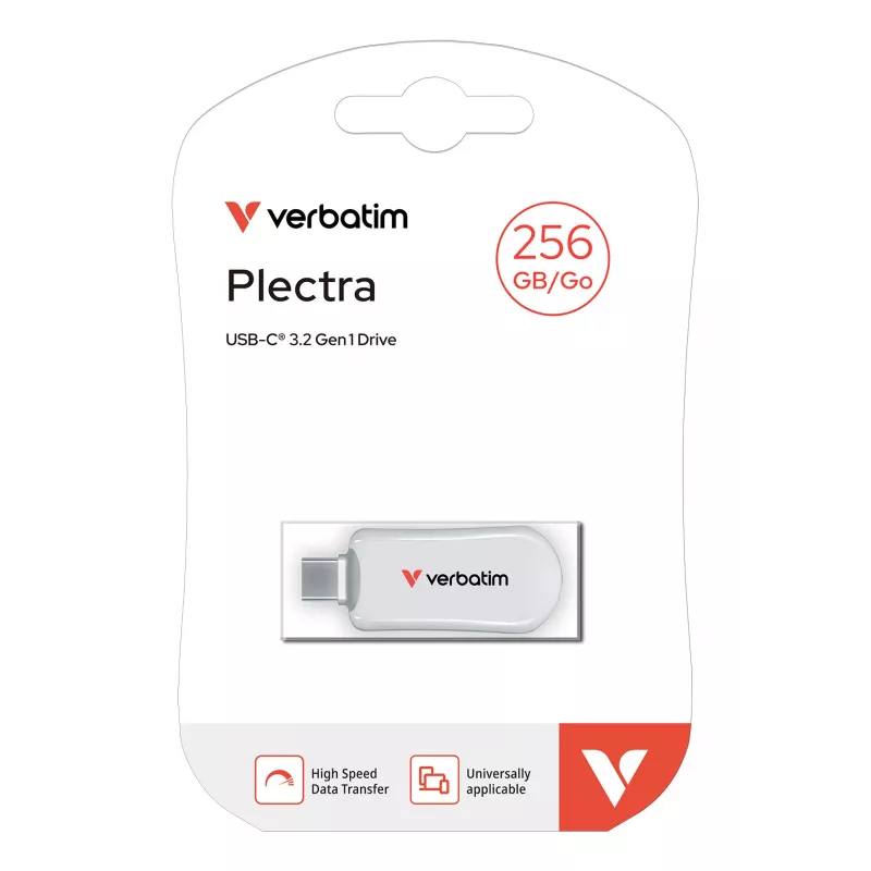 Pendrive Verbatim Plectra USB-C biały 256 GB