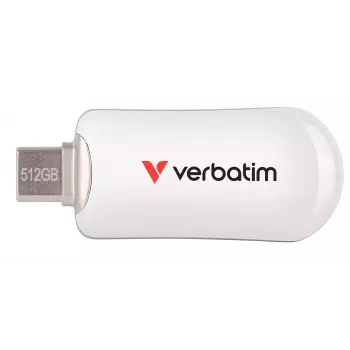Verbatim Plectra USB-C Flash Drive biały 512GB, 512 GB, USB Type-C, 3.2 Gen 1 (3.1 Gen 1), 100 MB/s, Capless, biały