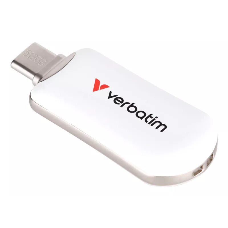 Verbatim Plectra USB-C Flash Drive biały 512GB, 512 GB, USB Type-C, 3.2 Gen 1 (3.1 Gen 1), 100 MB/s, Capless, biały