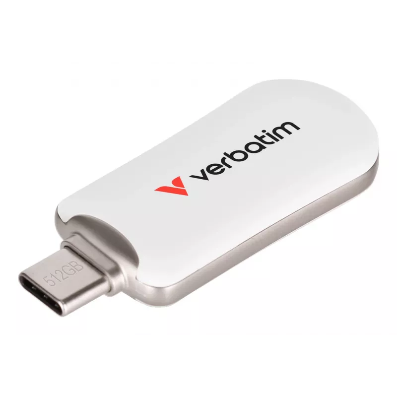 Verbatim Plectra USB-C Flash Drive biały 512GB, 512 GB, USB Type-C, 3.2 Gen 1 (3.1 Gen 1), 100 MB/s, Capless, biały