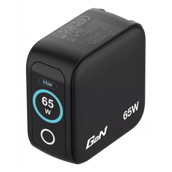 Verbatim Mini GaN Charger 65W z Wyświetlaczem, Indoor, AC, 20 V, Czarny