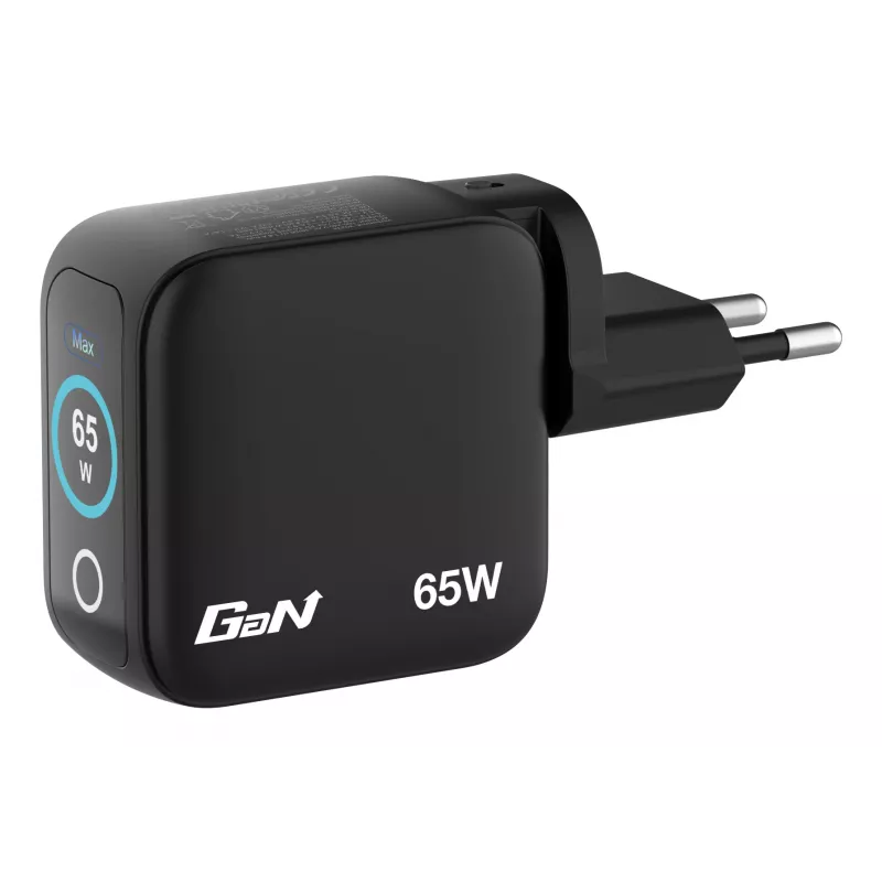 Verbatim Mini GaN Charger 65W z Wyświetlaczem, Indoor, AC, 20 V, Czarny