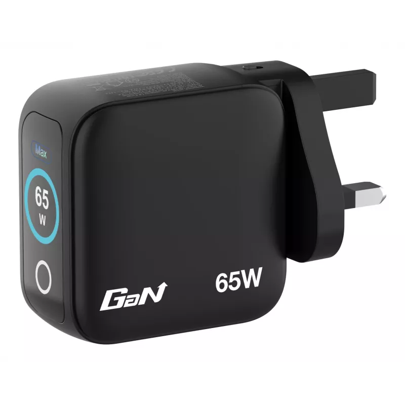 Verbatim Mini GaN Charger 65W z Wyświetlaczem, Indoor, AC, 20 V, Czarny