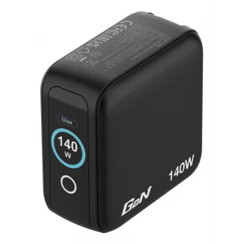 Verbatim Mini GaN Charger 140W z Wyświetlaczem, Wewnętrzna, AC, 28 V, Czarny