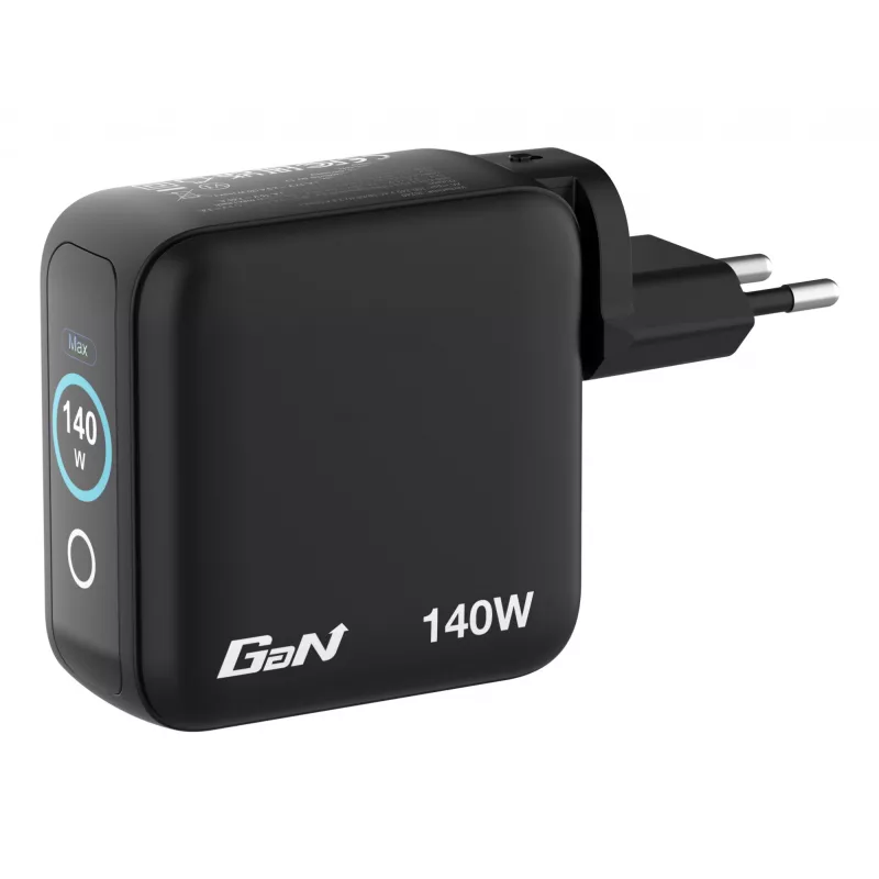 Verbatim Mini GaN Charger 140W z Wyświetlaczem, Wewnętrzna, AC, 28 V, Czarny