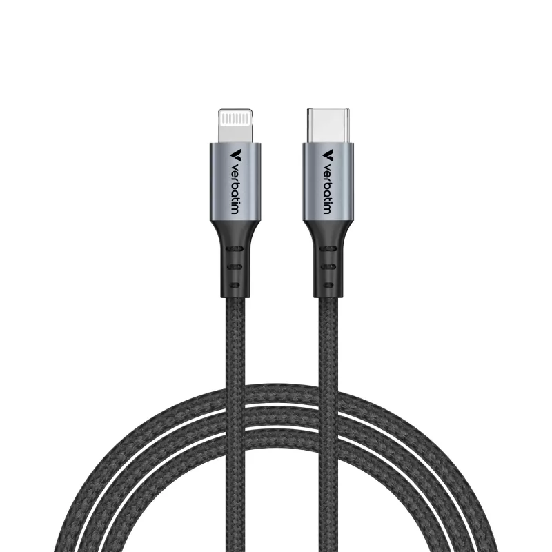 Kabel Verbatim Sync & Charge USB-C do Lightning 120 cm, 1,2 m, Lightning, USB C, Wtyk męski, Wtyk męski, Czarny