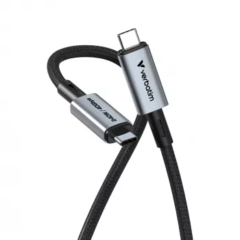 Verbatim Sync & Charge USB C do USB C 240W 40 Gb/s 120 cm, 1.2 m, USB C, USB C, USB4 Gen 2x2, 40 Gbit/s, czarny