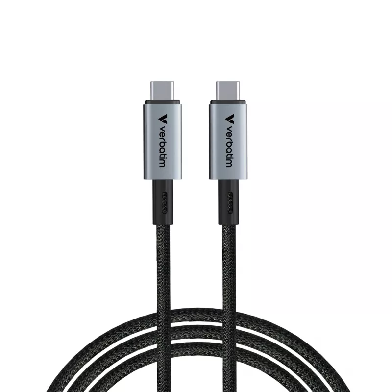 Verbatim Sync & Charge USB C do USB C 240W 40 Gb/s 120 cm, 1.2 m, USB C, USB C, USB4 Gen 2x2, 40 Gbit/s, czarny