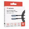 Verbatim Sync & Charge USB C do USB C 240W 40 Gb/s 120 cm, 1.2 m, USB C, USB C, USB4 Gen 2x2, 40 Gbit/s, czarny