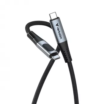 Verbatim Sync & Charge USB C na USB C 100W Wyświetlacz 120 cm, 1,2 m, USB C, USB C, USB 2.0, 0,48 Gbit/s, czarny