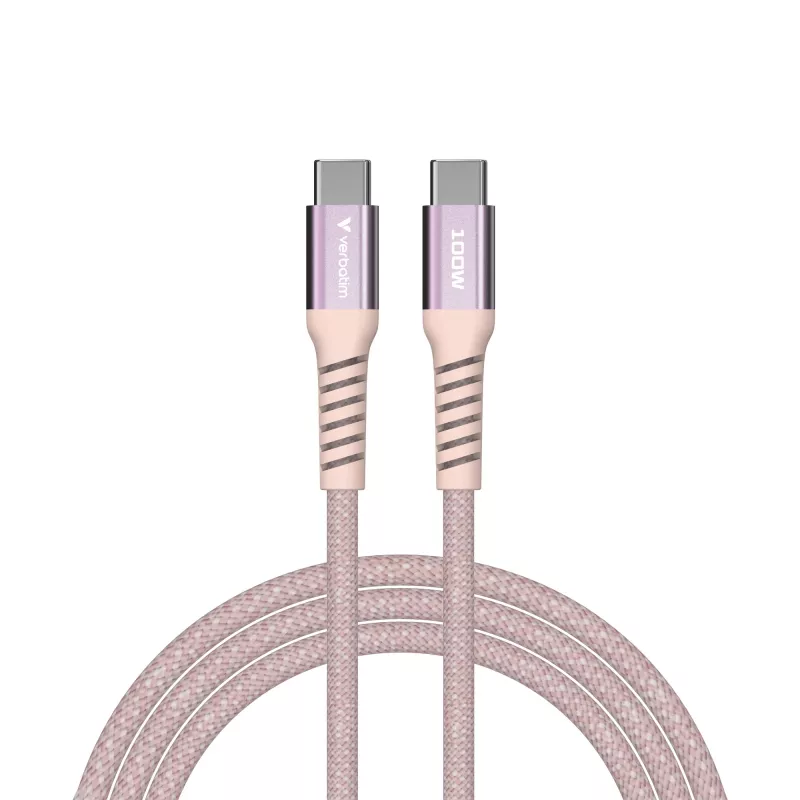 Kabel magnetyczny Verbatim Sync & Charge - 100W USB-C na USB-C 120 cm Różowy