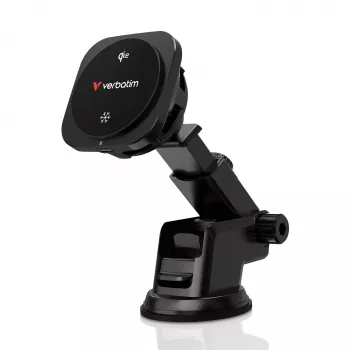 Verbatim Charge 'n' Drive Qi2 Magnetyczna bezprzewodowa ładowarka samochodowa, Auto, USB, Ładowanie bezprzewodowe, 1 m, Czarny