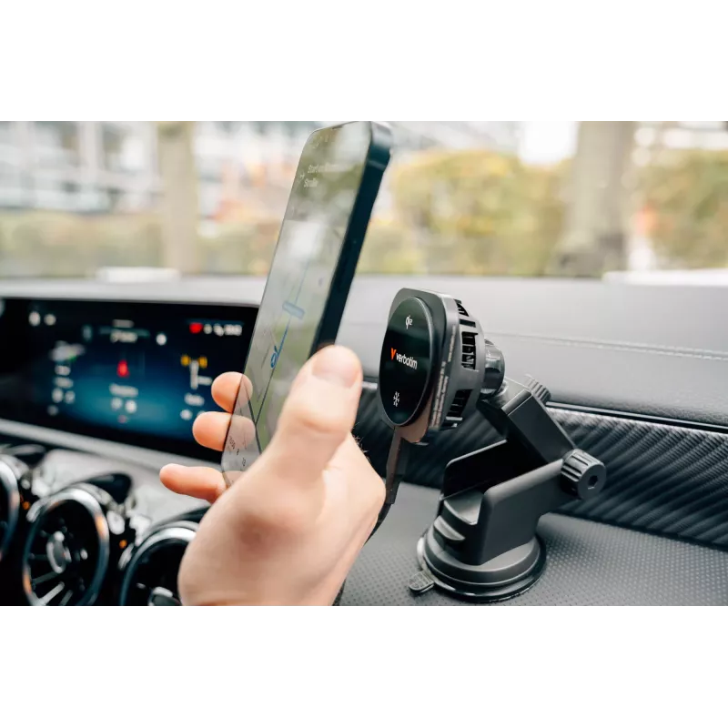 Verbatim Charge 'n' Drive Qi2 Magnetyczna bezprzewodowa ładowarka samochodowa, Auto, USB, Ładowanie bezprzewodowe, 1 m, Czarny