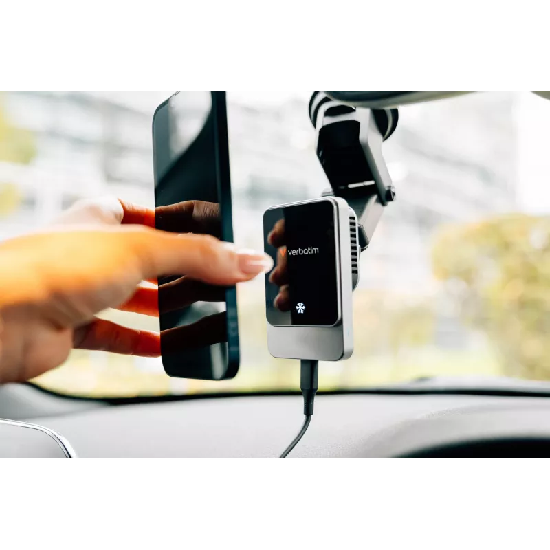 Verbatim Charge 'n' Drive Magnetyczna bezprzewodowa ładowarka samochodowa, Auto, USB, Ładowanie bezprzewodowe, 1 m, czarna