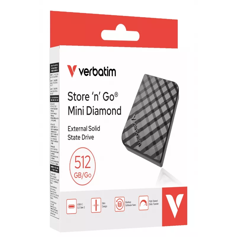 Verbatim Store 'n' Go Mini Diamond USB-C 512GB Czarny