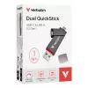 Verbatim Dual QuickStick USB flash drive 1 TB USB Type-A / USB Type-C 3.2 Gen 1 (3.1 Gen 1) Szary