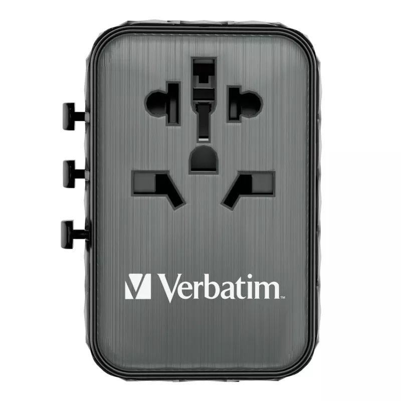 Verbatim UTA-05 65W GaN III uniwersalna ładowarka podróżna z 2 portami USB-C PD i QC 4+ oraz 2 portami USB-A