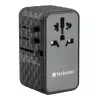 Verbatim UTA-06 100W GaN III Uniwersalny adapter podróżny z 2 portami USB-C PD i QC 4+ oraz 2 portami USB-A QC 3.0