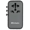 Verbatim UTA-06 100W GaN III Uniwersalny adapter podróżny z 2 portami USB-C PD i QC 4+ oraz 2 portami USB-A QC 3.0