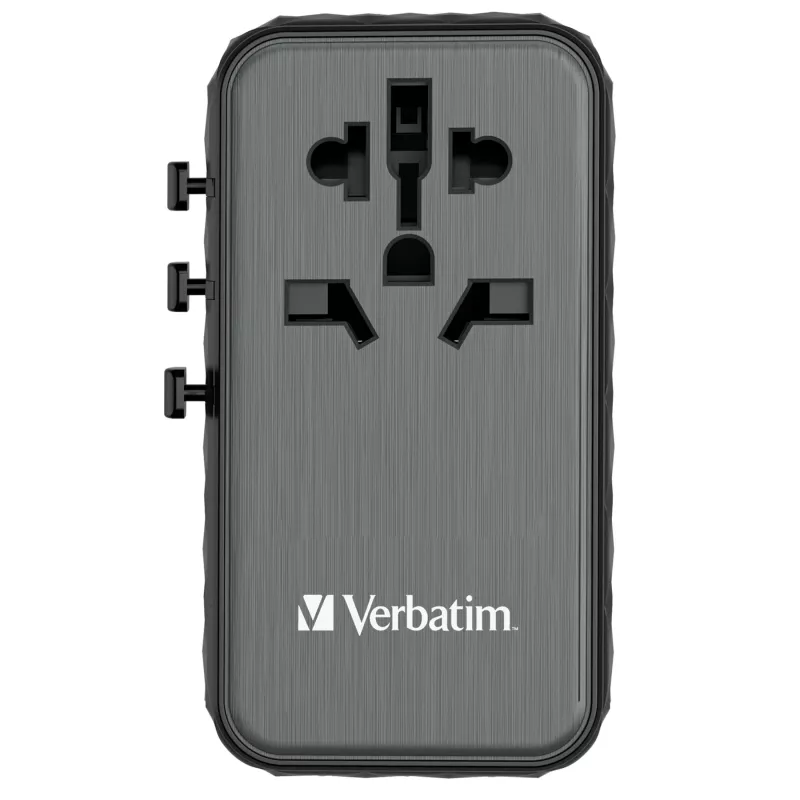 Verbatim UTA-06 100W GaN III Uniwersalny adapter podróżny z 2 portami USB-C PD i QC 4+ oraz 2 portami USB-A QC 3.0