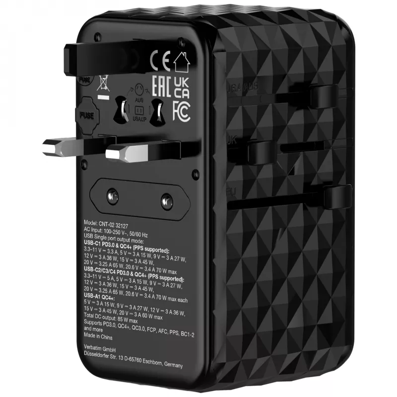 Verbatim Charge 'n' Travel Diamond 85W Retractable kabel CNT-02