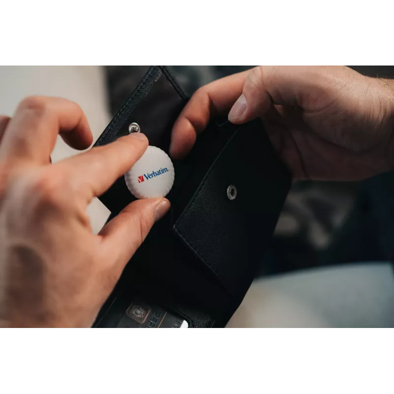 Verbatim My Finder Coin Bluetooth Tracker - 2 Pack, Personal, Finder, Czarny, Biały, Pyłoszczelny, Wodoodporny, IP66, CR2032