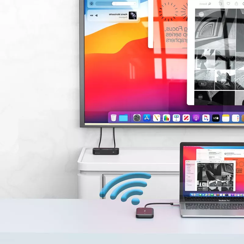 Verbatim Share My Screen 1080p USB-C bezprzewodowy adapter wyświetlacza z hubem WDA-01