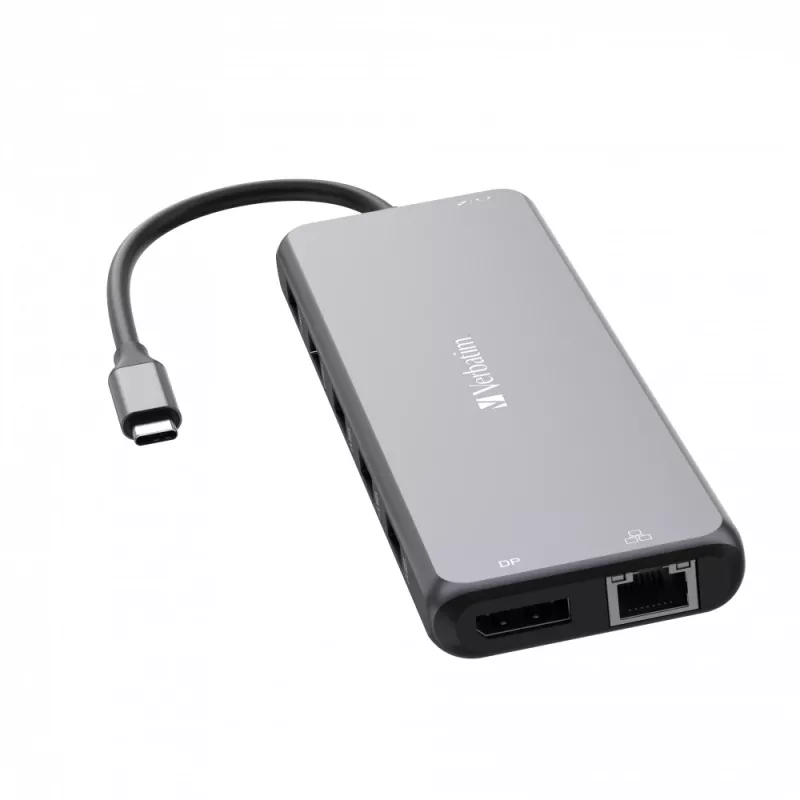 Verbatim CMH-13 Hub USB Type-C 10000 Mbit/s Srebrny