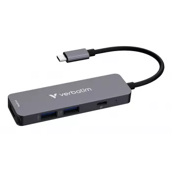 Verbatim USB-C Essentials Multiport Hub 4 porty: HDMI, USB-C PD, USB-A 3.2 Gen 1, USB-A